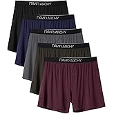 DAVID ARCHY Men's Underwear Bamboo Rayon Boxers Breathable Textured Knit Boxer Shorts Cooling Pajama Shorts 3 or 5 Pack