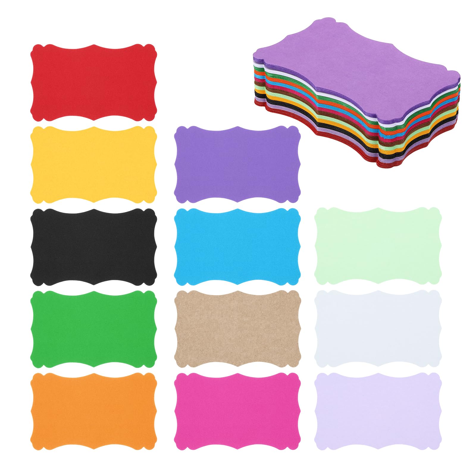 PATIKIL 3"x5" Blank Paper Business Cards, 120 Pack Small Index Flash Cards Words Message Note Card Mini Paper Tags Lace for DIY Gift, Assorted Colors