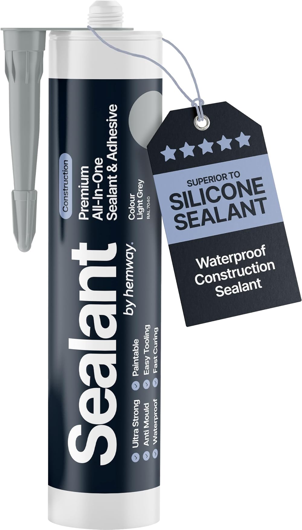 Hemway Light Grey Hybrid Polymer Sealant Adhesive 13.1oz All-in-One