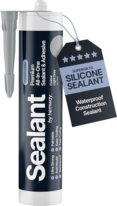 Hemway Light Grey Hybrid Polymer Sealant Adhesive 13.1oz All-in-One