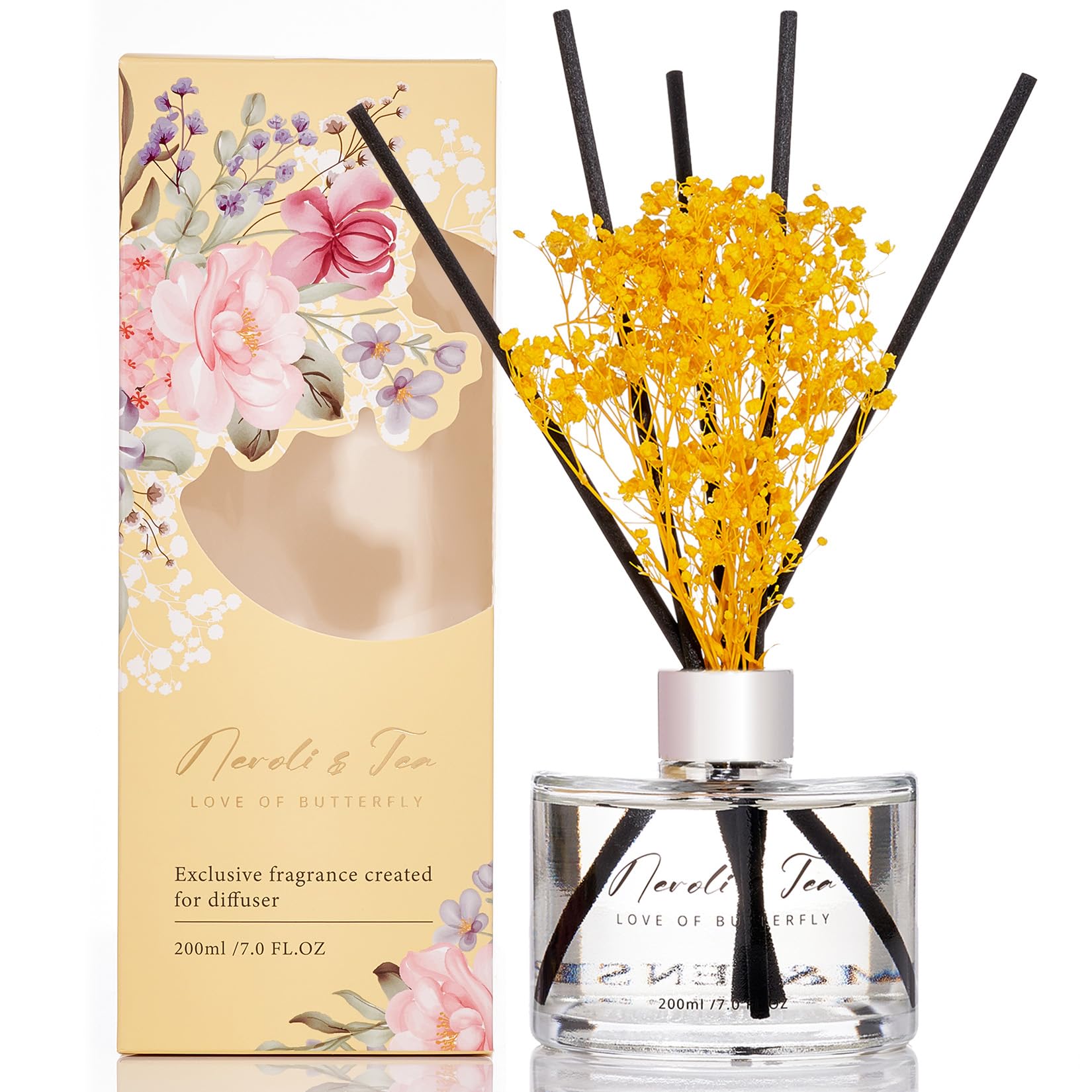 M&SENSE Reed Diffuser Set with 7 Sticks | 7.0oz