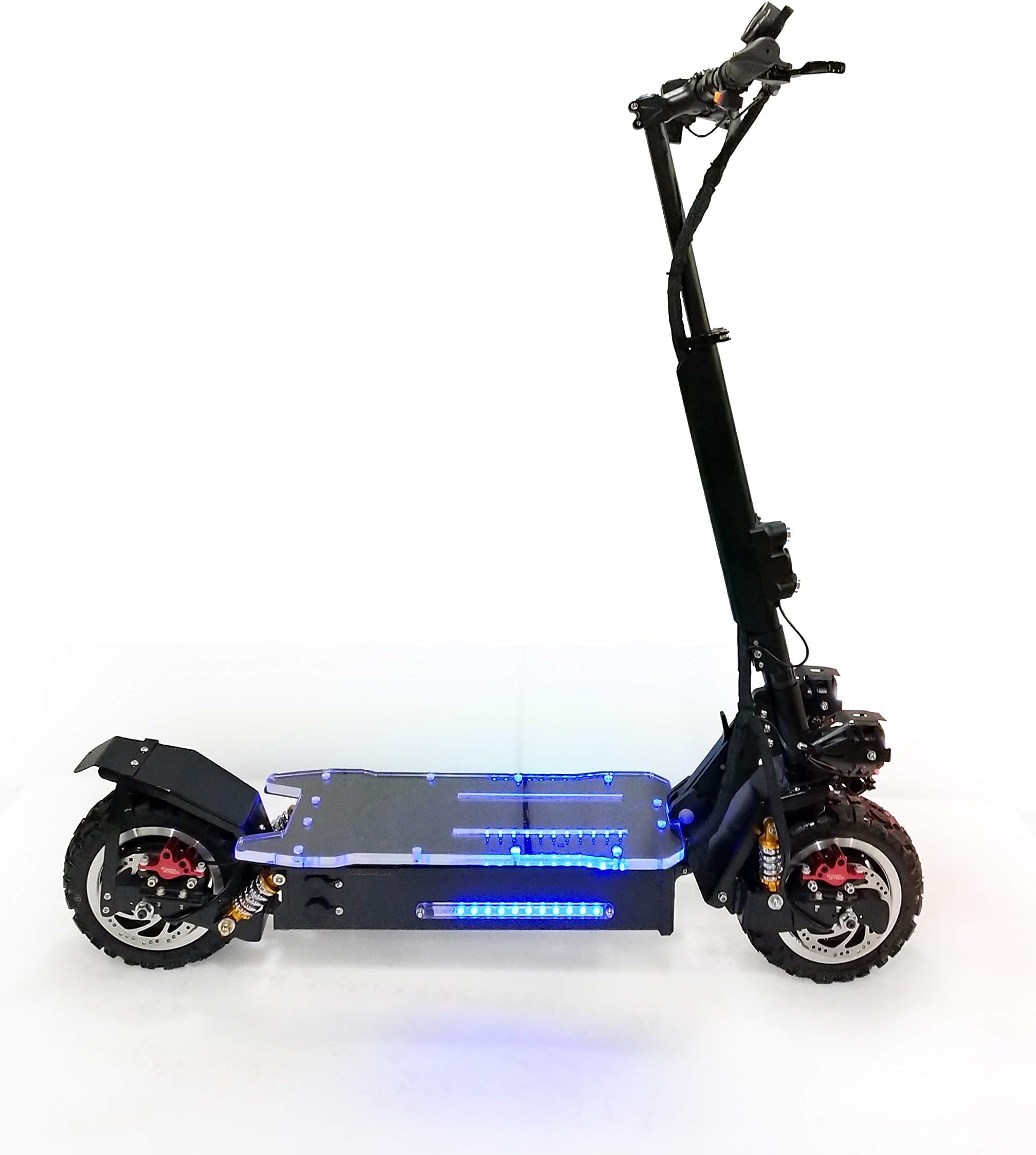 Jueshuai Dual Motors 60V 3200Watts Electric Scooter for Adults with 11 inch Off Road Motor Tire Max Speed up to 80KM/H Samsung 30A Lithium Battery Colorful Electric Skateboard Foldable E Scooter