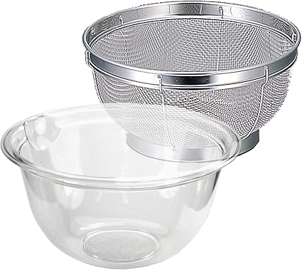 Amazon Co Jp Amazon Co Jp 限定 ナガオ ボール 耐熱 クックボウル 21cm 1900ml ザル セット 日本製 クリア ホーム キッチン