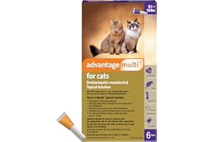 Advantage Multi for Cats 5-in-1 Heartworm Prevention | Kills Fleas & More | Cats 9.1-18 lbs. | 6-Month Supply