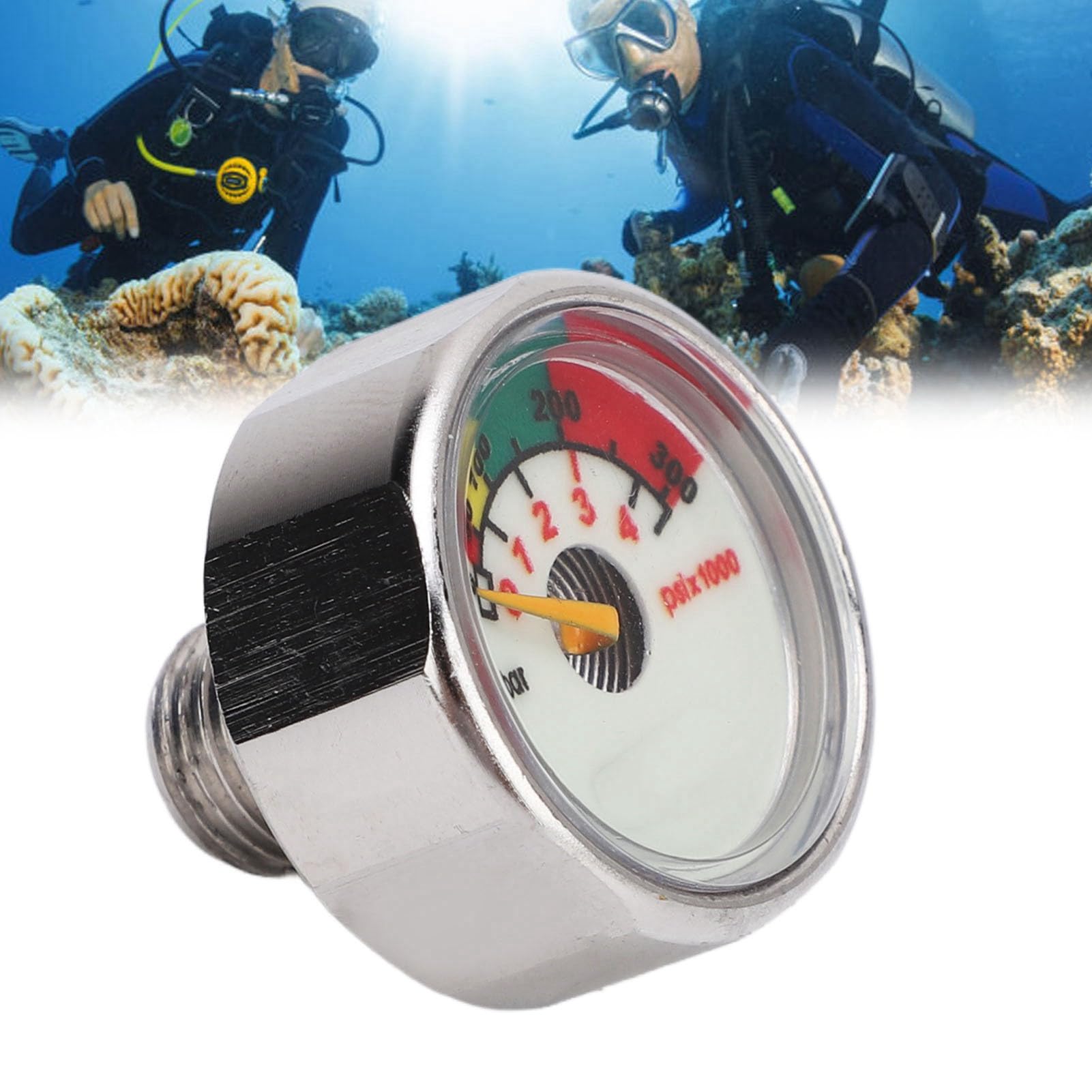 Keenso Scuba Diving Bottle Pressure Gauge with 300BAR for Diving Cylinder Scuba Tank