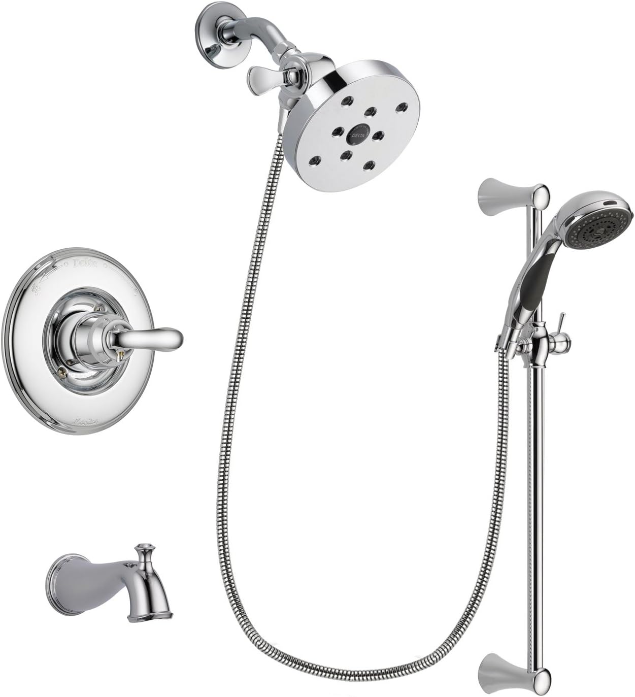 Delta Linden Chrome Tub and Shower Faucet System Package with 51/2