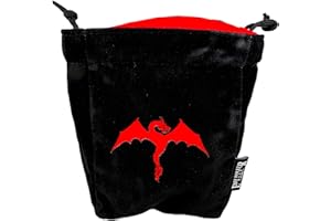 EASY ROLLER DICE CO Reversible Large Microfiber Dice Bag – Self Standing and Holds over 250 Polyhedral Dice with Drawstring Tie – Multiple Designs Available (Wyvern)