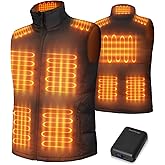 FrostVoyage Men's Heated Vest with 18400mah Battery Pack, 10 Heating Zones, Dual Control, Lightweight Heating Vest
