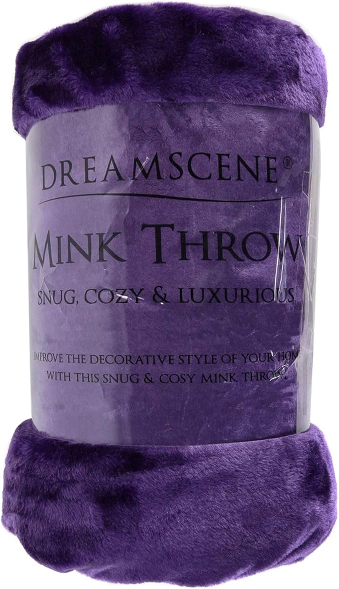 Dreamscene Luxury Faux Fur Mink Fleece Throw Over Sofa Bed Soft Warm