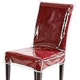 wokire Plastic Dining Chair Protector 18 x 17 inch, Chair Covers with Backrests,Clear PVC Water-Proof Seat Cover, Keep Your Dinning Chair Away from Dust/Stains/Cat Dog Hair/Scratches (2 Pack)
