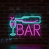 Bar Signs for Home Bar, BAR Neon Sign with 10-Level Dimmer, USB or Battery Powered Neon Lights for Man Cave, Pub, Club, Party, Wall Decor Art, Ideal Gift for Men