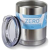 Zero Degree Stainless Steel Tumbler with Lid, Double Wall Vacuum Insulated Travel Mug,Flat and Perfect Size for a Cup of Coffee (10 oz)