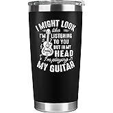 KATLADIZ Guitar Gifts - Music Gift for Men, Musicians - Ideas for Guitar Lovers, Players, Guitarists - 20 Oz Stainless Steel Tumbler