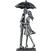 SENNESY 6th Anniversary Iron Sculpture Gift – Romantic Couple Statue for Her, Handcrafted Black Metal Decor – Wedding, Valentine’s, Birthday Keepsake
