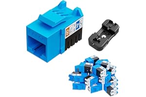 iwillink 10Gbps Keystone Jack, RJ45 Keystone Jack 25-Pack and Keystone Punch-Down Stand, UTP Modular Ethernet Jack Insert 90-