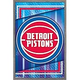 Trends International NBA Detroit Pistons - Logo 17 Wall Poster, 34L x 22.4W, Barnwood Framed Version