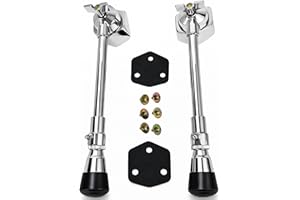 AIAS Adjustable Bass Drum Legs – Chrome-Plated Alloy Steel Kick Drum Spurs with Rubber Feet, Height Adjustable, Stable Suppor