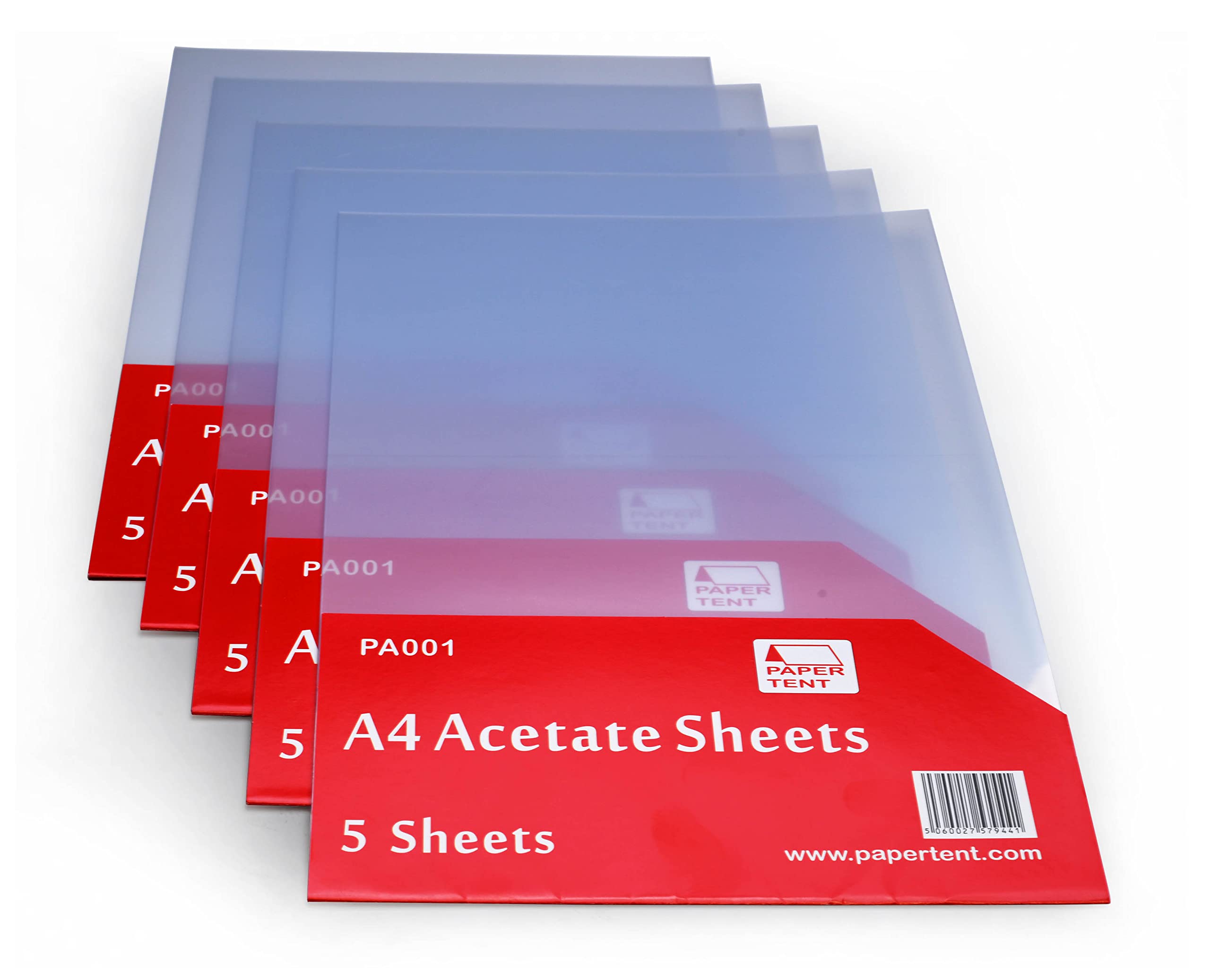 Papertent 250 Micron Clear Acetate Sheets, 25 Sheets