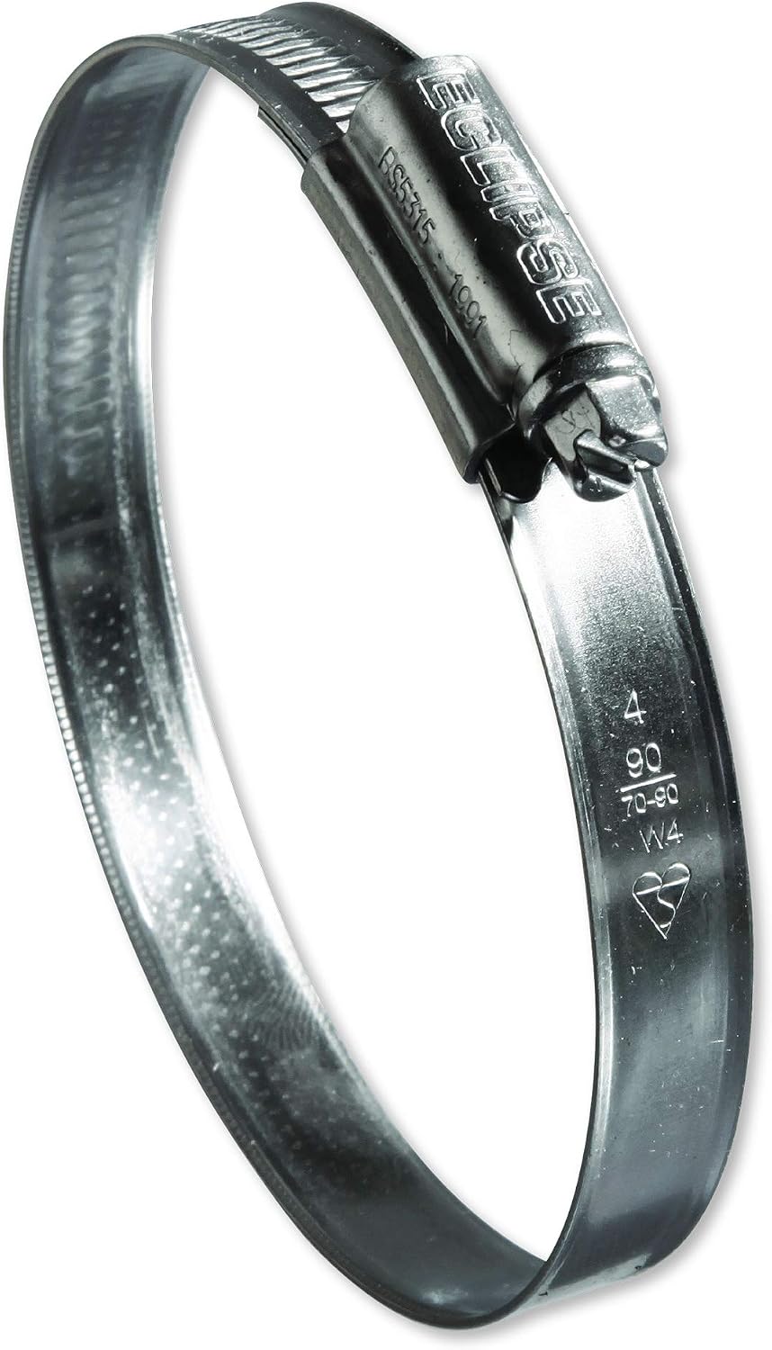Eclipse Professional Tools ECW4-4 W4 Box of 5 70-90mm (2 ¾" - 3 ½") 304 Stainless Steel Worm Gear Hose Clamps - Image 3
