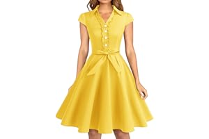 Wedtrend Women's 1950s Retro Rockabilly Dress Cap Sleeve Vintage Swing Dress