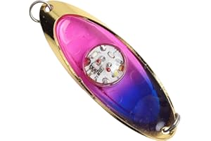 LED Fishing Lure Light, Eye-Shaped Submersible Fish Attracting Light for Night Fishing, ABS + Metal Construction, 6. x 2.2 cm