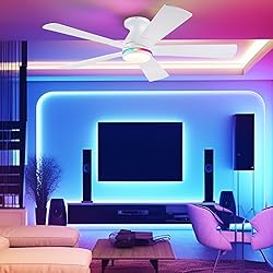 BYKISTOK 52" Flush Mount RGB Ceiling Fans with