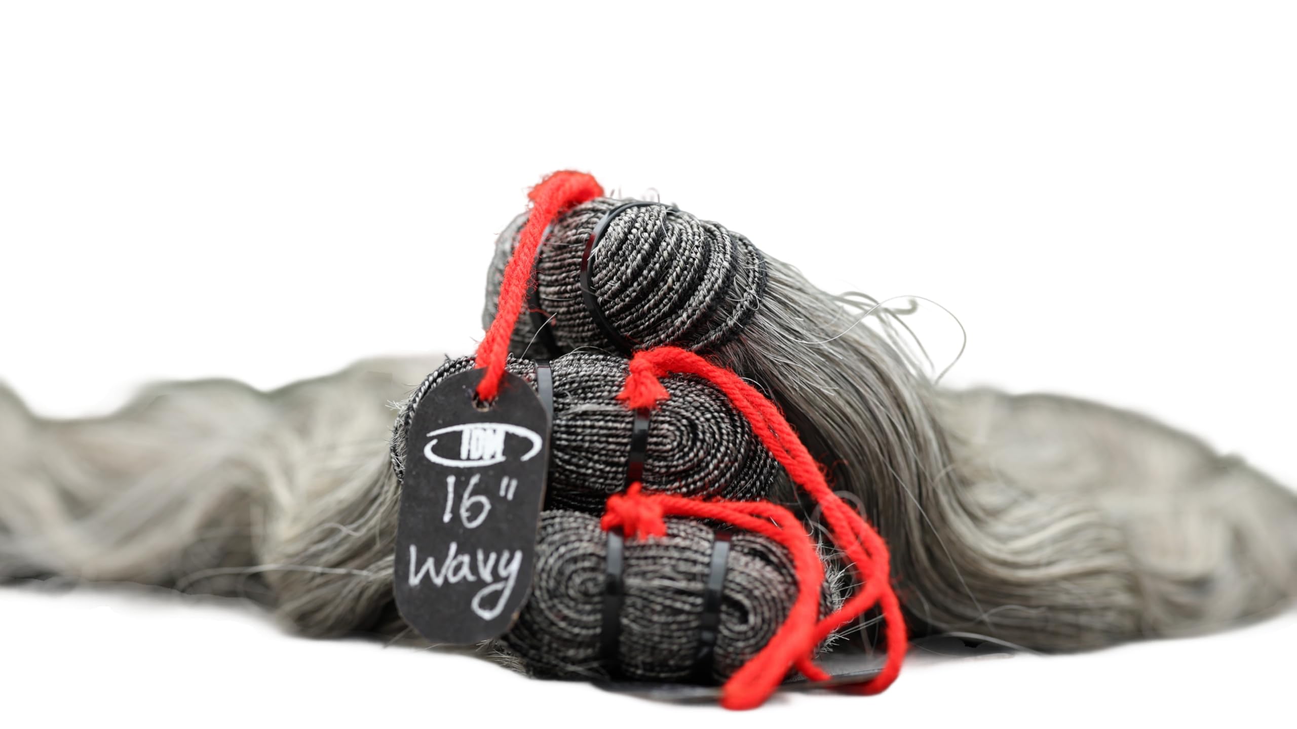Photo 1 of 16” Wavy Salt & Pepper/Natural Gray 3 bundles. Its 100% Natural Indian Virgin Raw Hair Extensions .Natural color unprocessed and not treated with any kind of chemicals