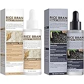 Black and White Rice Set,Rice Exfoliating Ampoule Set,Glow Rice Ampoule Duo,Face Exfoliator & Ampoule for Glowing Skin, Gentl