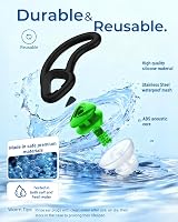 Hearprotek Swimming Ear Plugs Adults 2 Pairs Reusable Silicone Green view 5