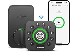 U-tec U-Bolt Pro WiFi Smart Lock with Door Sensor, 8-in-1 Keyless Entry Door Lock with Built-in WiFi, Bluetooth, Fingerprint and Keypad, Smart Lock Front Door