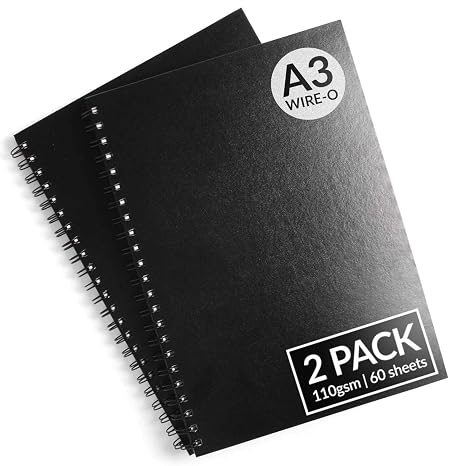 A4 Sketchbook - 80 Pages (40 Sheets) 180gsm Acid-Free Paper, Wire-O Bound With Kraft Cloth Cover - View #11