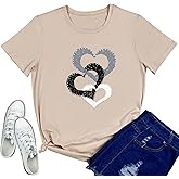 YITAN Women Cute Graphic Tee Heart T-Shirts