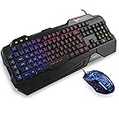 HAVIT Rainbow Backlit Wired Gaming Keyboard and Mouse Combo (Black)