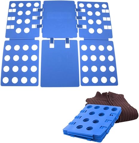 Amazon 花トラベル シャツ 折りたたみ ボード 便利グッズ 衣類 きれいにたためる 引っ越し 旅行準備 効率アップ 男性 一人暮らし の強い味方 ブルー ランドリー収納 オンライン通販