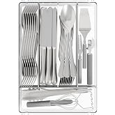 Yieach Clear Small Silverware Organizer 9 inch Wide for Kitchen Drawers,BPA Free Silverware Trays and Plastic Silverware Dividers &amp; Holder,Utensil and Flatware Drawer Organizer Suitable for Fork,Spoon