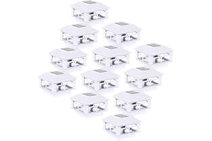 GreenLighting Modern Solar Post Cap Lights Fits 4x4 Wood, 5x5 PCV/Vinyl Outdoor Solar Powered Fence Light, Landscaping, Deck, Garden- Bright LED, Waterproof White 12 Pack