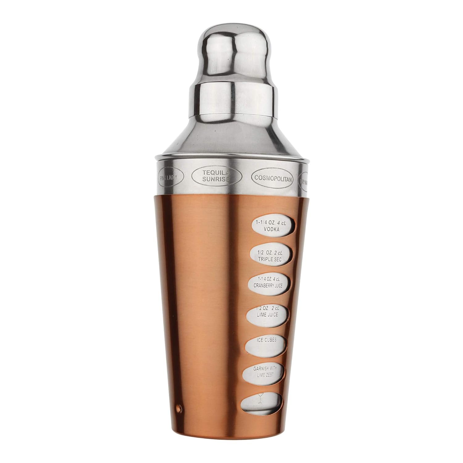 Buy Steren Stainless Steel Cocktail Shaker with Strainer 8 Drink