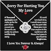Larvincy I Love You I'm Sorry Gifts For Her, Apology Gift For Her - Wife, Girlfriend, Soulmate - Forgive Me Necklace With Heartfelt Message In A Stunning Box, Let's Start Over Love Necklace Present