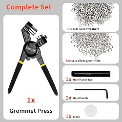 Grommet Tool Kit, 3/8 Inch Handheld Eyelet Kit Hole