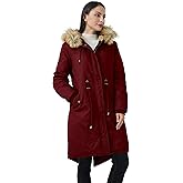 WenVen Women's Winter Long Hooded Sherpa Lined Parka Jacket Warm Coat