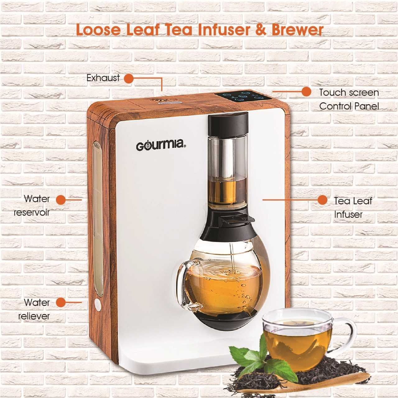 Gourmia GTC8000W Electric Coffee & Tea Brewing System Loose Leaf Tea