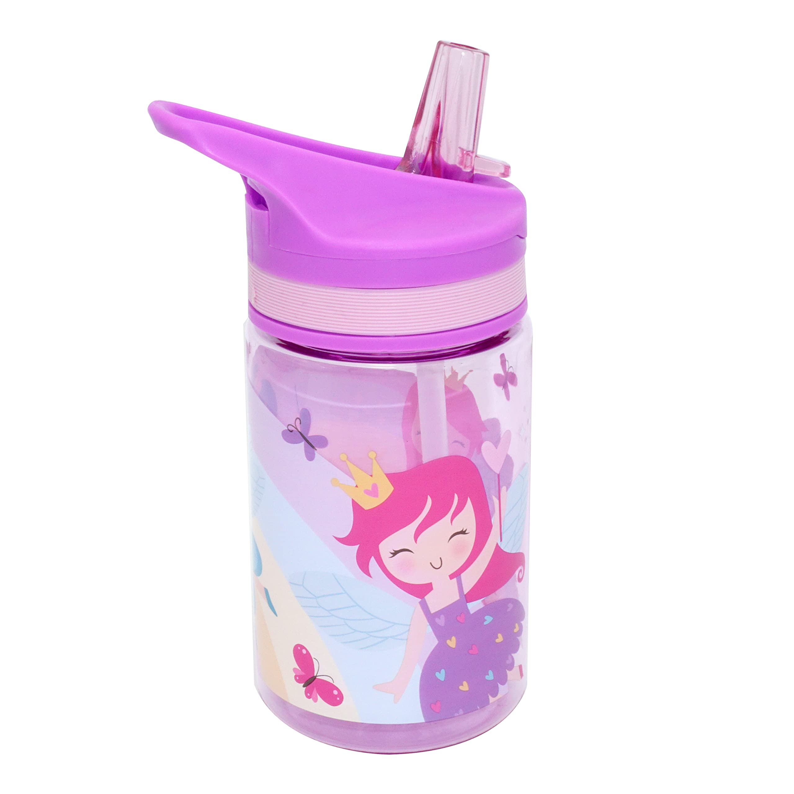 Fairy Princess BPA Free Tritan Plastic Drinking Bottle, 400ml Sports Water Bottle for Teenager, Adult, Sports, Travel, Hiking, Gym, Carbon Dioxide Suitable | Gift for School kids | Size 12.5cm