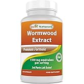 Best Naturals Wormwood Extract 1500 mg Equaivalent Per Serving-120 Capsules. Gluten Free, Non-GMO