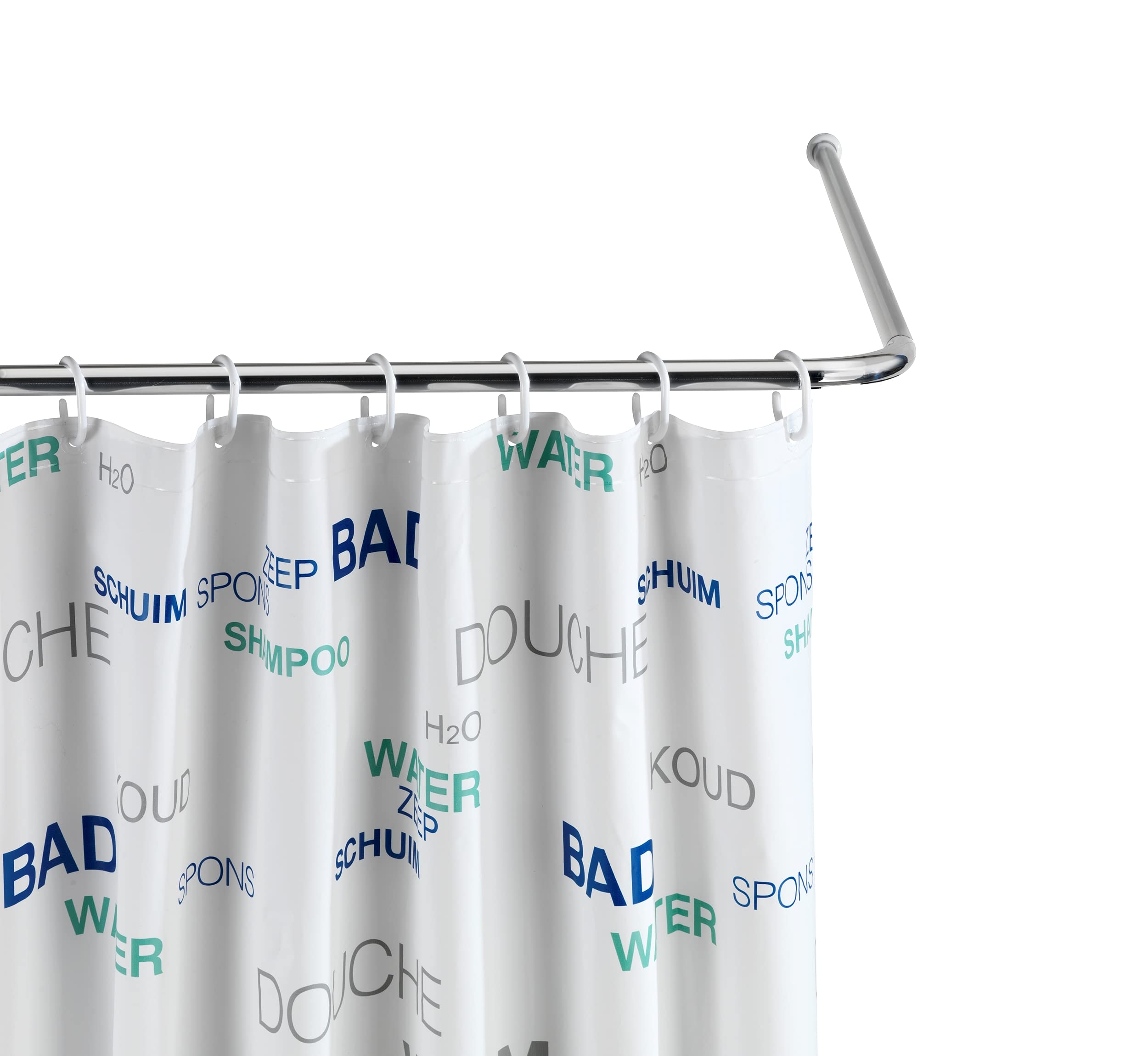 WENKO 19215100 Bracket rod Universal Chrome - various lengths, Ø 2 cm, Aluminium, 2 x 2 cm, Chrome