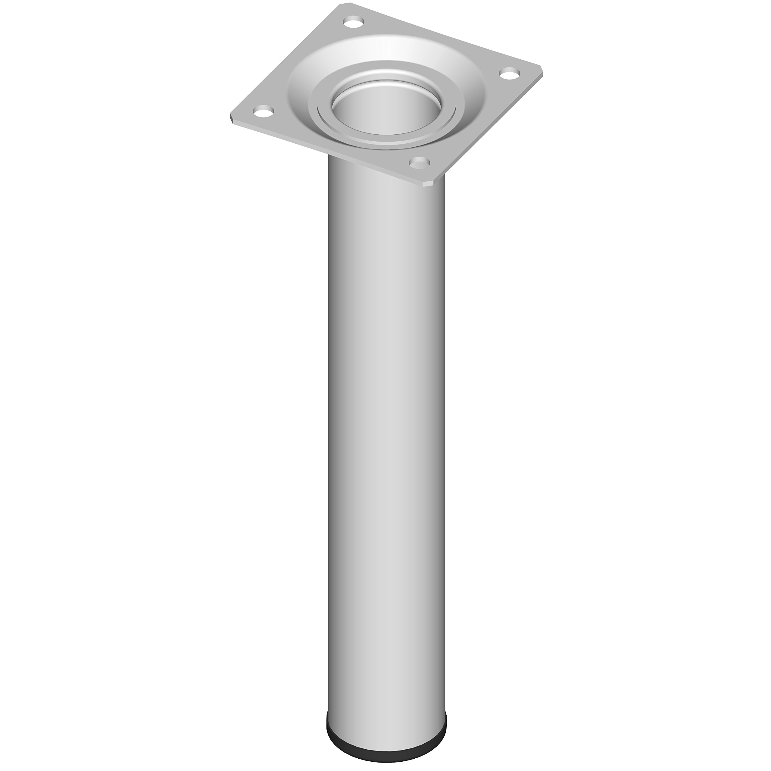 Element System 18133-00259 200 mm Length 30 mm Diameter Round Steel Pipe Furniture Legs Includes Screw-Mounting Plate - White (4-Piece)