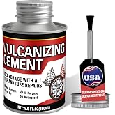 Chemical Vulcanizing Cement, Waterproof Tire Repair Glue 8.5 FL.Oz, Fast Drying Rubber Adhesive with Brush Top, Clear and Durable, Ideal for Car, Motorcycle, Bike