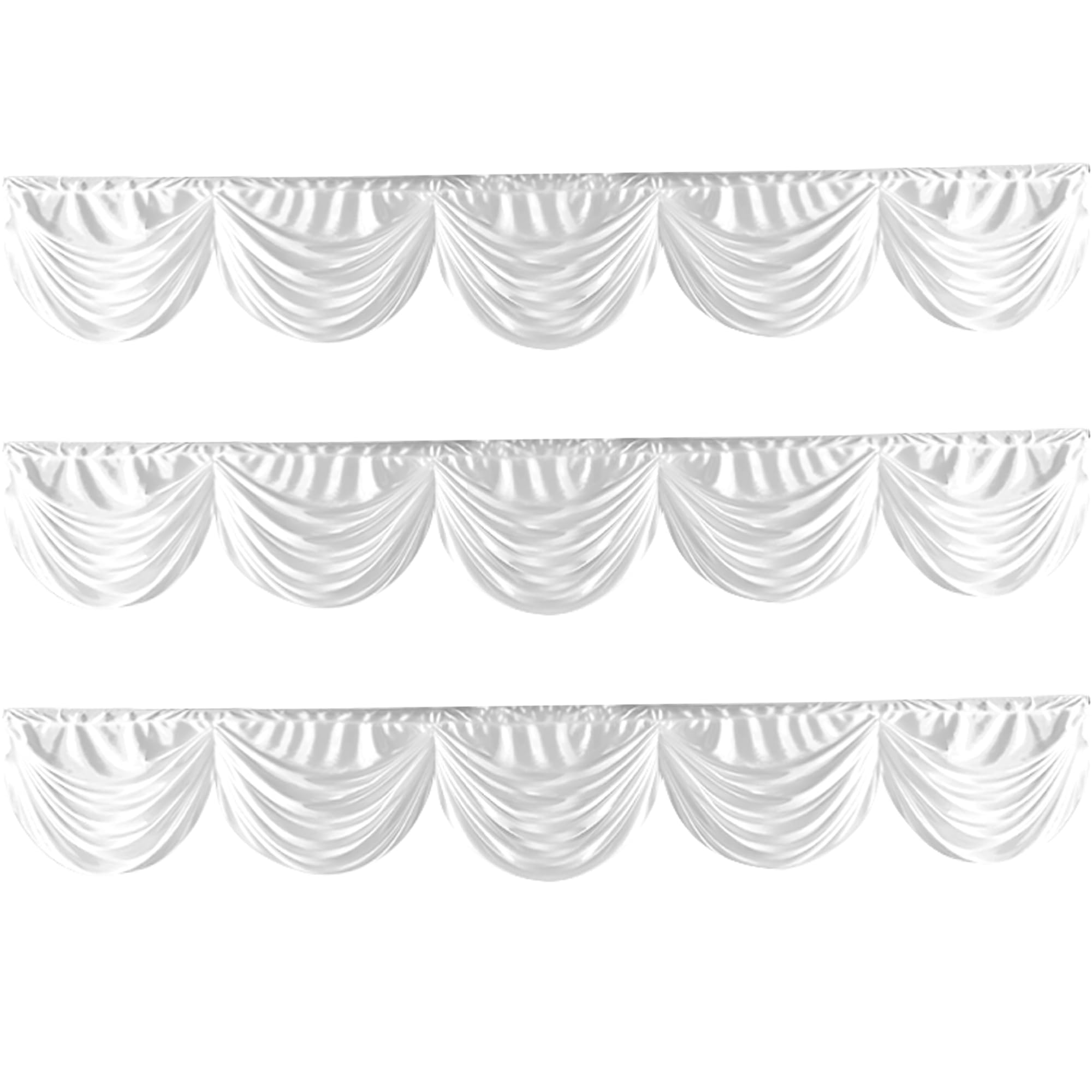 Weddecor White Silk Detachable Swag For Decorating Background Fabric Curtains, Table Skirts, Christmas, Weddings, Parties, Events, Photography, 3 Metres Long โ image 1