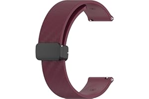 LYSMVIVI Carbon Fiber Silicone Watch Band 20mm 22mm Quick Release Magnetic Watch Band for Men Women, Magnetic Clasp Strap