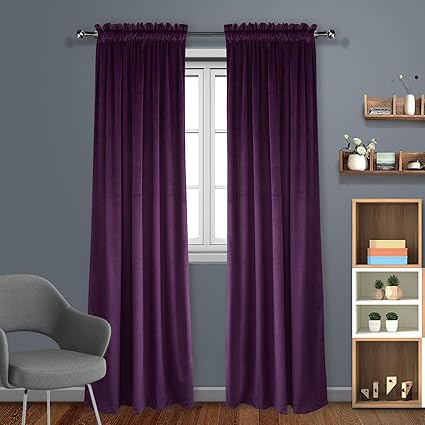2 Pcs Lavender 52 X 84 Soft Velvet Window Curtains Drapes Panels