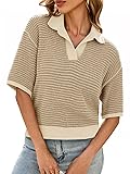 Cicy Bell Womens Striped Cropped Sweaters Tops
